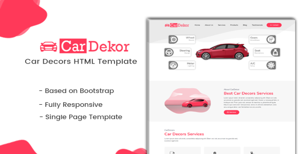 Car Decor Landing Page Template