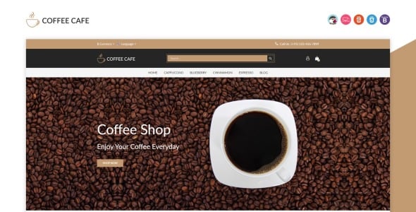 кофе prestashop тема