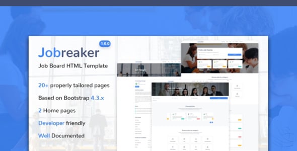 Jobreaker – Job Board HTML5 Website Template