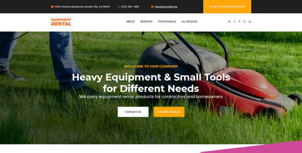 Equipment Rental MotoCMS Landing Page Template