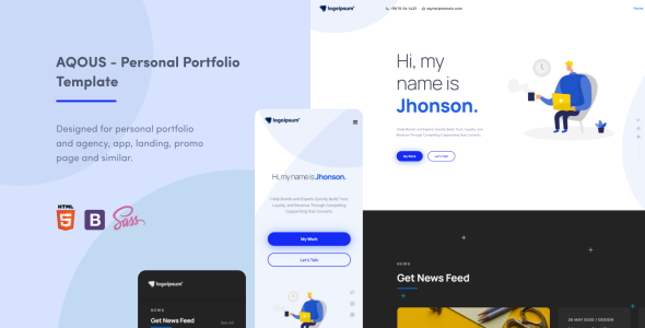 Responsive Resume & Personal Portfolio Landing Page Template