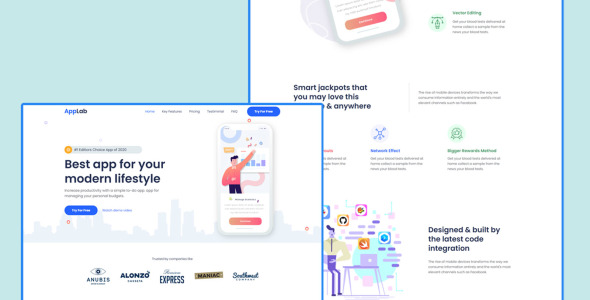 шаблон целевой страницы html приложения