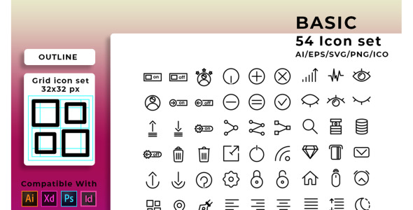 Набор иконок на тему графика