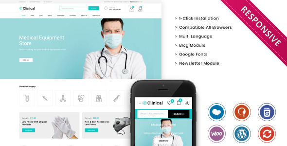 отзывчивая тема woocommerce медицинского магазина