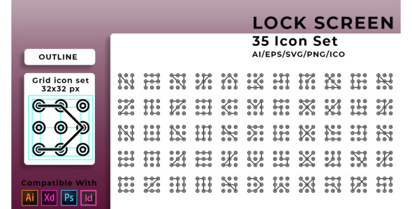 Набор иконок на тему графика