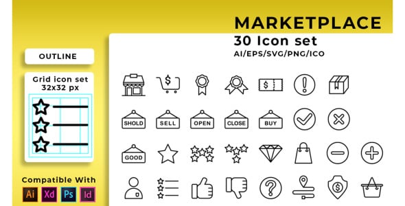 Набор иконок на тему графика