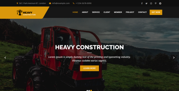 Construction Landing Page Template