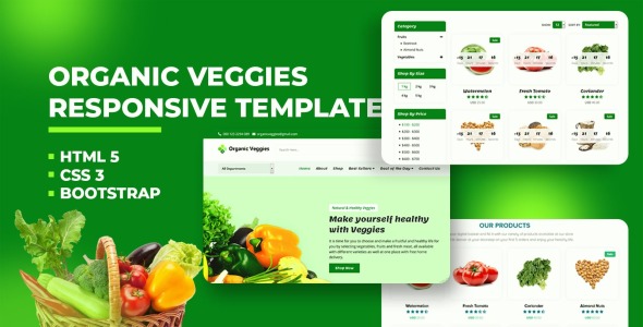 шаблон сайта органического продуктового магазина