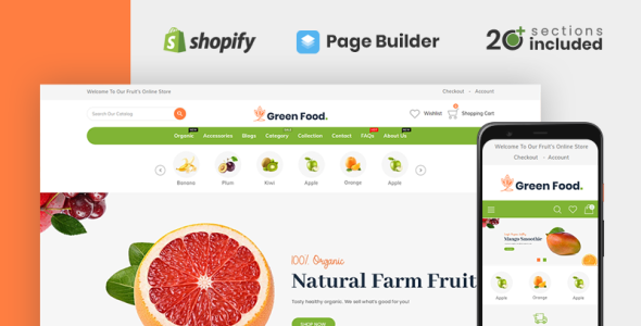 greenfood organic store shopify тема