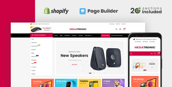 hexatronic electronics store shopify тема