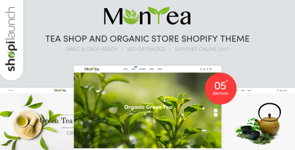 чайный магазин и органический магазин отзывчивая тема shopify