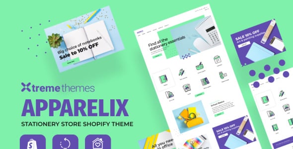 канцелярские принадлежности чистая тема shopify