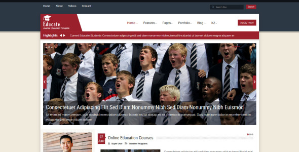 обучать образование joomla шаблон