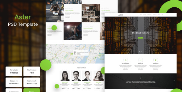 PSD шаблон на тему бизнес и услуги