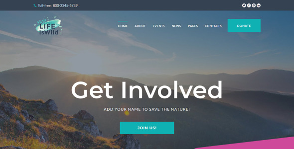 шаблон wild life moto cms 3