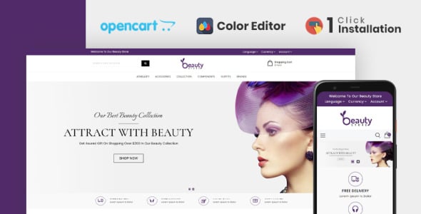 отзывчивый шаблон opencart для магазина красоты