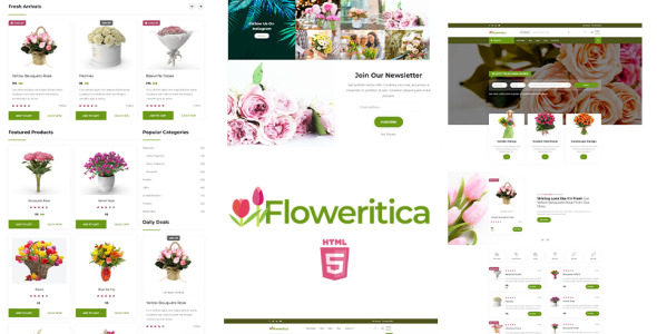 Шаблон сайта магазина цветов и роз - Floristica - HTML5 современный шаблон