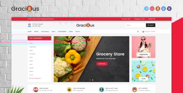 шаблон продуктового opencart