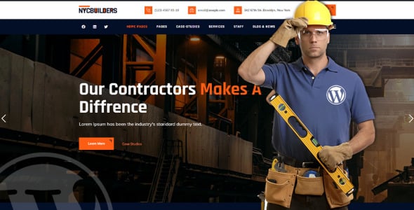 строительство здания wordpress тема