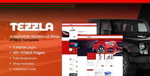 Automobile and Car accessories Shop Website Template