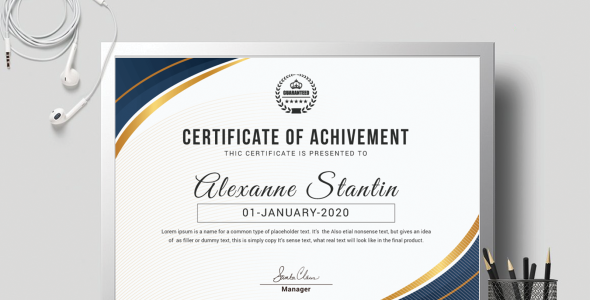 Шаблон сертификата на тему графика