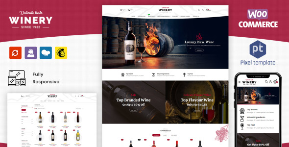 винный магазин и винный магазин woocommerce тема