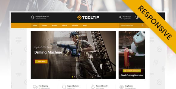 handtools store шаблон opencart