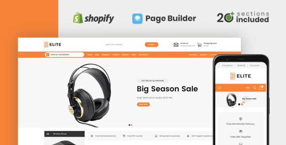 элитный магазин электроники shopify тема