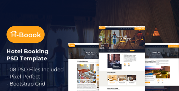 PSD шаблон на тему отели
