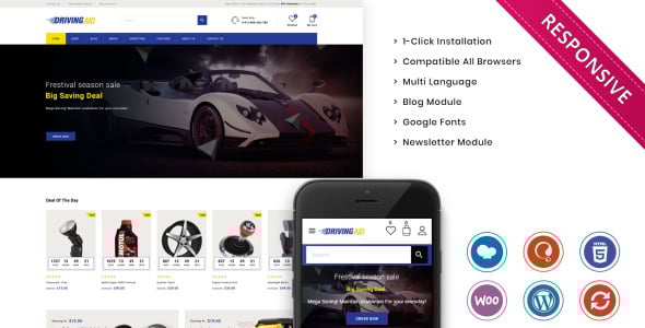автомобильный магазин отзывчивая тема woocommerce