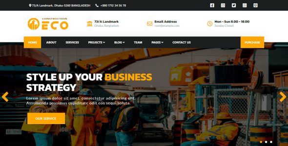 шаблон веб-сайта eco multipurpose corporate clean responsive html5