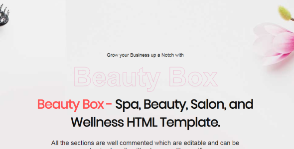 Spa, Beauty, Salon and Wellness Landing Page Template