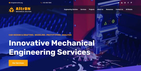 engineering motocms landing page template