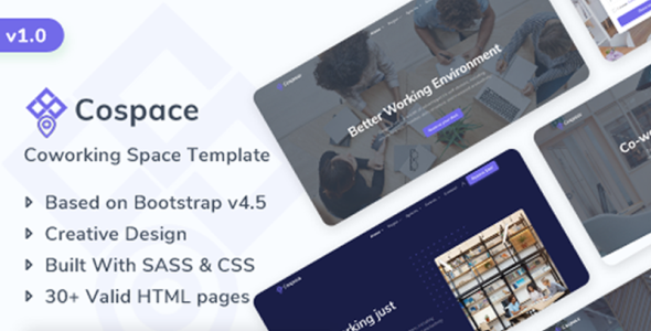 шаблон сайта коворкинга и аренды помещений