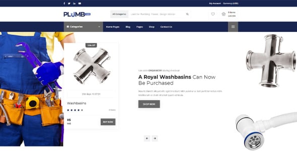 современный магазин сантехники и аксессуаров шаблон сайта