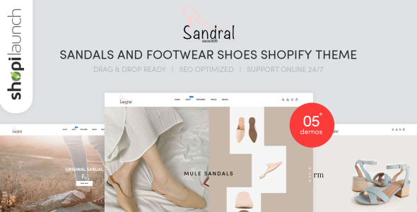 сандалии и обувь shopify тема