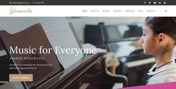 Music School Moto CMS 3 Template