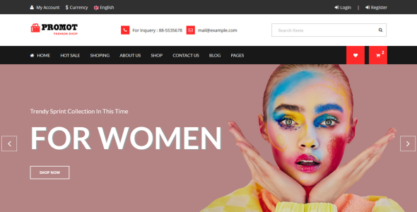 promot fashion shop bootstrap шаблон сайта