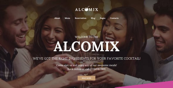 коктейль-бар moto cms 3 шаблон