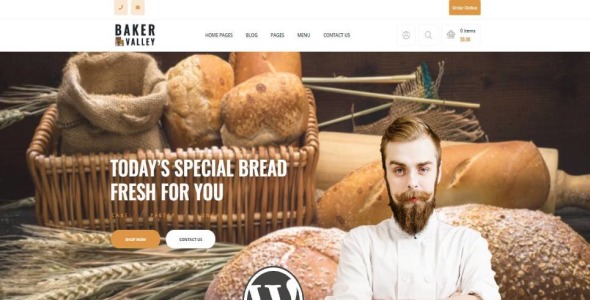пекарня и кондитерская wordpress тема