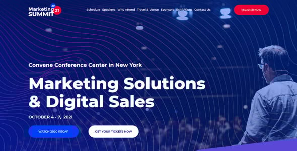 Conference Web Design Moto CMS 3 Template