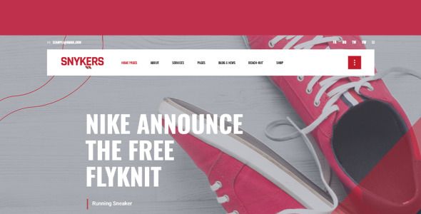 Snykers Sports Shop WordPress Theme