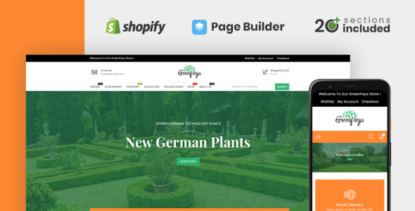 greenfreys plants &amp; garden store shopify theme