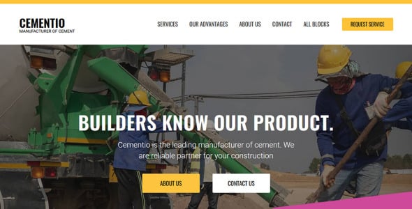 шаблон целевой страницы цементной компании motocms