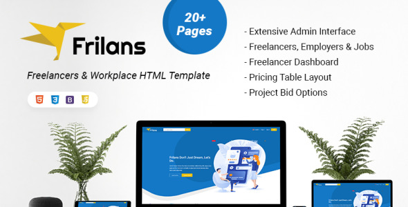 Frilans Freelancers and Workplace HTML Website Template