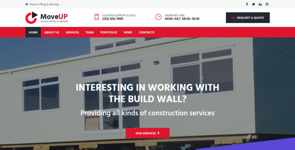 компания по подъему и перемещению домов moto cms 3 шаблон
