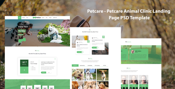 Адаптивный PSD шаблон на тему животные