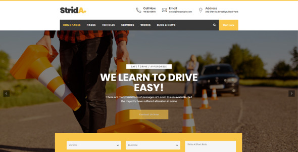 автошкола wordpress тема