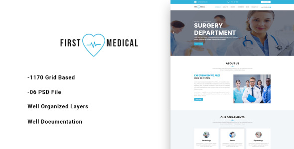 Адаптивный PSD шаблон на тему аптека