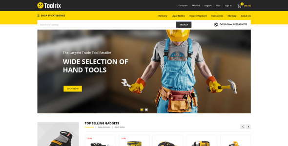 магазин инструментов тема prestashop